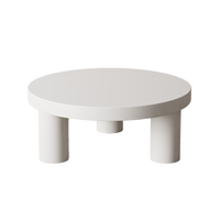 Table basse moderne minimaliste pour petit appartement, salon, en bois massif couleur crème, coins arrondis, design populaire en ligne