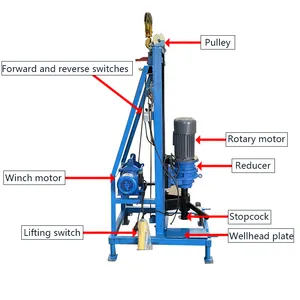 2024 hot sale trolley type electric drilling machine Small caliber 100 meters drilling equipment