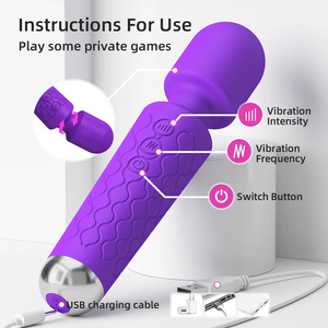 Có Thể Sạc Lại Wand Massager Vibrator Xách Tay Tay Mạnh Mẽ Silicone G Tại Chỗ Cá Nhân Massager Dành Cho Người Lớn Quan Hệ Tình Dục Đồ Chơi Cho Phụ Nữ Các Cặp Vợ Chồng - Product Image 2