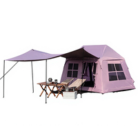 Tente de camping gonflable à installation instantanée, tente imperméable 4 saisons avec protection UV et moustiquaire pour la randonnée en plein air