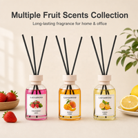 Passievrucht Rietdiffuser Set Glas Langdurige Tropische Aromatherapie Essentiële Olie Niet-toxisch Vlamloos Natuurlijke Verdamping