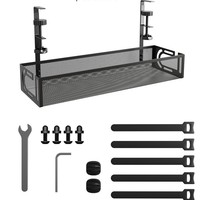Organisateur de câbles et plateau de rangement pour multiprises, en métal, à un seul niveau, sans perçage, amovible, style moderne et minimaliste, pour la maison