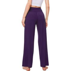 Pantalon de pyjama pour femme en viscose de bambou doux, taille haute, confortable, avec poches, idéal pour le yoga et la détente (vente en gros) - Product Image 2