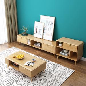 Nordic Style Solid Wood TV Cabinet With Storage For Living Room And Bedroom Natural Wood Color - Product Image 3