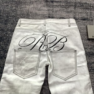 DENIMGUYS Jeans évasés à pattes évasées en toile cirée pour <span class=keywords><strong>homme</strong></span> avec logo imprimé en sérigraphie personnalisé, style streetwear vintage, effet 3D, effet vieilli - Product Image 5
