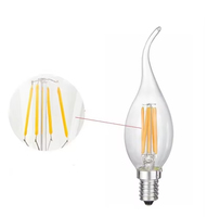 Ampoule à filament LED C35 Vintage certifiée B22/E27/E14 Base Dimmable High CRI 80 Garantie de 2 ans pour la décoration d'hôtels résidentiels