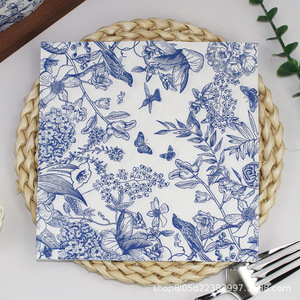 Servilletas Desechables DAMAI, Diseño Floral en Porcelana Azul y Blanca para Hotel y Restaurante - Product Image 3