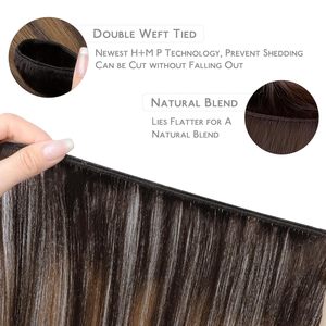 Extensions <span class=keywords><strong>de</strong></span> cheveux à bandes adhésives invisibles injectées, cheveux humains européens 100% Remy, qualité 12A, lisses, alignés dans le sens des cuticules, pour salon, balayage - Product Image 2