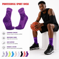 Chaussettes de basket-ball personnalisées pour jeunes Chaussettes de sport respirantes et antidérapantes pour la saison de printemps tricotées avec manchette positionnée avec logo inférieur