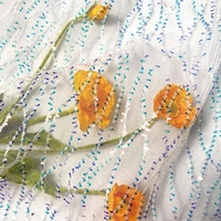 Tissu Jacquard Personnalisé de Luxe en Polyester 3D avec Broderie Dentelle et Paillettes Fluorescentes, Divers Motifs, Idéal Mariages, Personnalisable 50/51 pouces