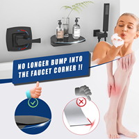 Système de douche en laiton brossé noir avec bec de baignoire et douchette à main, ensemble de robinets de douche avec vanne d'équilibrage de pression, jet doux