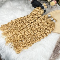 Capelli Umani Grezzi Vietnamiti Boho Ondulati, Bulk 613, per Intrecciare, 22 Pollici, Estensioni Bionde per Trecce
