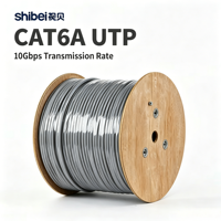 Cable Ethernet Shibei CAT6A UTP Sólido de Alta Velocidad 10Gbps, Cobre OFC, 4 Pares Sin Blindaje, Red POE LAN