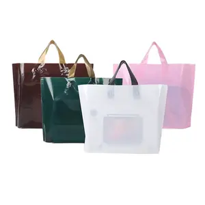 Custom Design Print Environmental Protection Biodegradable Die Cut Shopping Packaging Bag For Boutique Retail Shopping