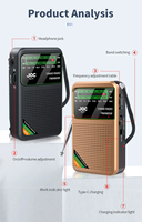 Radio AM FM SW miniature rechargeable Joc Tg-77 avec prise casque