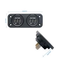 Monitor de Batería Dual con Pantalla Digital, Voltímetro LED para Auto y Motocicleta 12v 24v DC