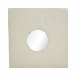 Specchio da parete scultoreo quadrato in resina di quarzo, specchio moderno per camera da letto, dormitorio, bagno, in poliresina testurizzata - Product Image 1