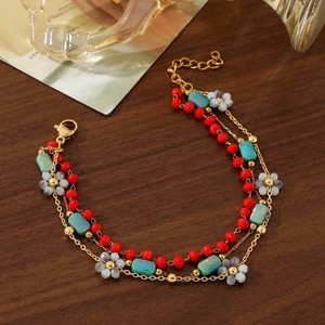 <span class=keywords><strong>Cavigliera</strong></span> da Donna Bohemien in Acrilico Multistrato con Fiori Colorati, Braccialetto Estivo in Acciaio Inossidabile per Ragazze - Product Image 6