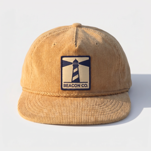 Gorra de Corduroy Personalizada OEM de 5 Paneles con Parche de Logotipo Tejido, Gorra Snapback sin Estructura con Cierre de Cuerda - Product Image 3