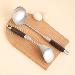 Stainless Steel Kitchen Utensil Set 6 Pieces Wooden Handle Spatula Ladle Spoon Cooking Tool Set Easy To Clean - Product Image 2