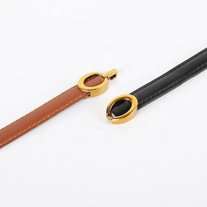 Haute couture dames taille décoration <span class=keywords><strong>ceinture</strong></span> peau <span class=keywords><strong>de</strong></span> <span class=keywords><strong>vache</strong></span> en <span class=keywords><strong>cuir</strong></span> <span class=keywords><strong>ceinture</strong></span> mince avec boucle en alliage pour jupe costume manteau - Product Image 5