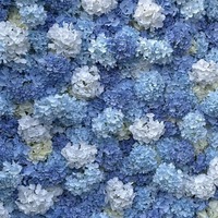 Bunga Sutra Buatan Tangan Simulasi Hydrangea Biru Muda Latar Belakang Dinding Pernikahan Tahun Baru