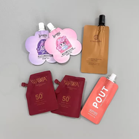 Sachets à bec verseur 50ml 100ml, sachets de recharge cosmétiques pour savon liquide, sachets à bec verseur mats à fond plat