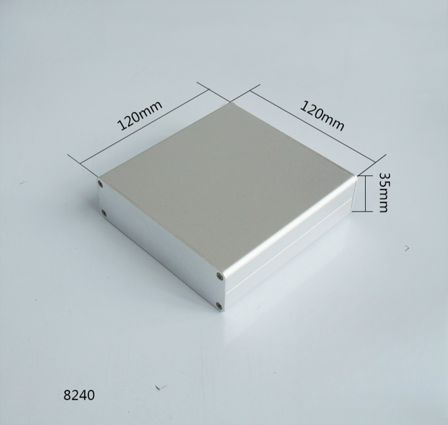 120 * 120 * 35mm Aluminum Shell Charging Treasure Box Battery Booster Aluminum Profile Processing Power Amplifier case 8240