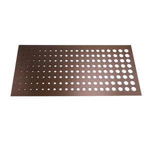 Panneau en aluminium perforé bronze pour revêtement <span class=keywords><strong>de</strong></span> façade mur-rideau extérieur, anodisé, revêtement PVDF, taille personnalisée - Product Image 4