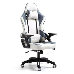 Chaise de jeu ergonomique à dossier haut, noire, pivotante, avec appui-tête réglable, <span class=keywords><strong>pas</strong></span> chère - Product Image 4