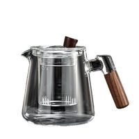 Bouilloire électrique en céramique, théière en verre résistant aux hautes températures, pot unique avec poignée en bois, filtre, ensemble de thé Gongfu