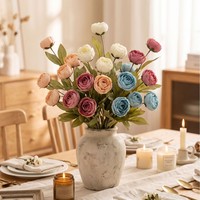 Bunga Peony Sutra Buatan, Tangkai Tunggal, Bunga Peony Palsu untuk Dekorasi Vas, Pernikahan, dan Centerpiece Meja Rumah