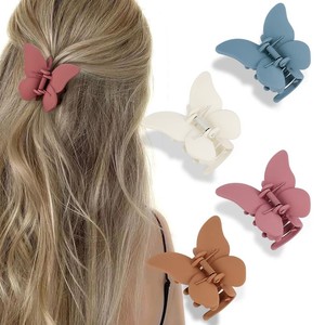 <span class=keywords><strong>Pince</strong></span> à cheveux papillon pour femmes et filles, couleur unie, finition mate, pinces crabes simples, accessoires capillaires chics - Product Image 3