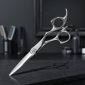 Ensemble de ciseaux de coiffure professionnels en acier inoxydable : ciseaux droits et ciseaux à effiler, manche métallique, outils de barbier et de toilettage - Product Image 3