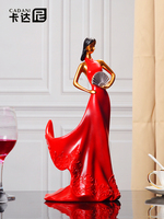 Européenne Chic Résine Artisanat Belle Femme Casier À Vin Ornement Sculpture Chinoise pour La Maison Salon TV Cabinet Décoration Nouveau