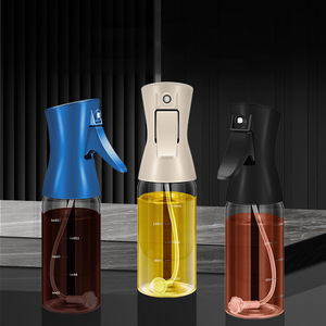 High Borosilicate Oil Spray Bottle 150ml Beige Atomizing <b>Kitchen</b> Oil Container With <b>Plastic</b> Lid See Through Design - Product Image 1