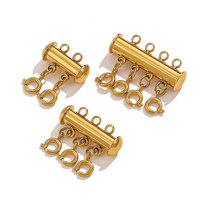 Connecteur de bracelet et de collier en acier inoxydable, boucle à ressort, tubes coulissants multi-brins, fermoirs pour la fabrication de bijoux faits main