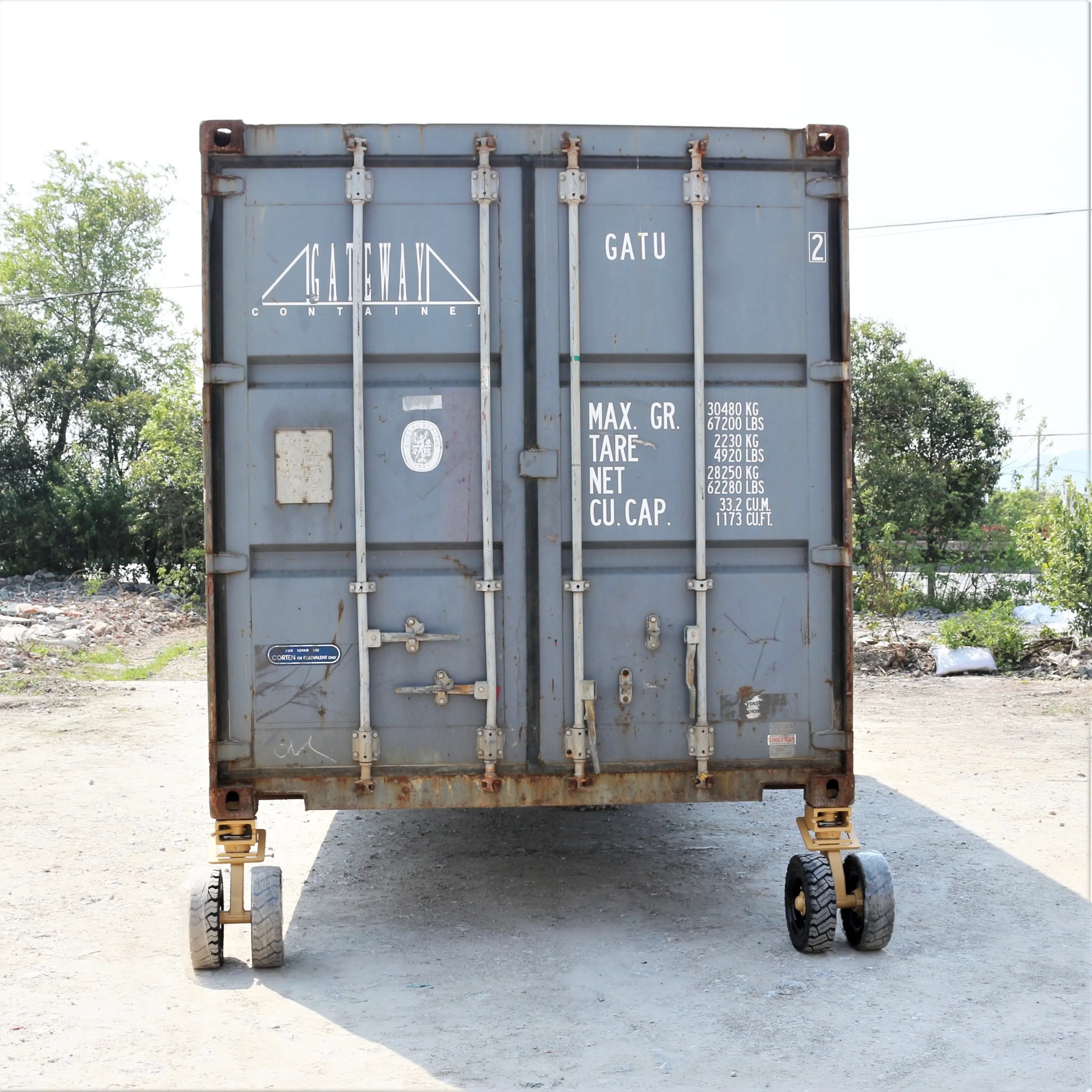 SS kauçuk lastik ISO kargo konteyneri castor tekerlekler