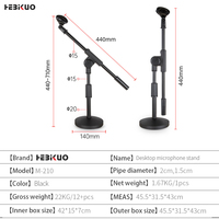 Support de microphone de bureau réglable en métal M-210, directement de l'usine - Support de micro, accessoires pour instruments de musique