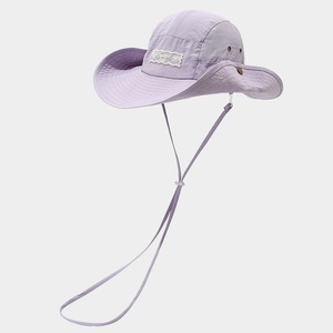 Unisex OEM Quality Nylon Beach <b>Purple</b> Bucket <b>Hat</b> with Embroidery for Casual Sports Outdoor Travel Scenes Infant to Adult - Product Image 1