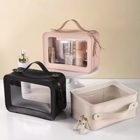 Nouvelle Trousse de Maquillage Portable Grande Capacité en PU Style 2026 avec Logo Personnalisé en PVC