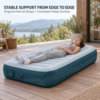 Matelas Gonflable Surélevé avec Pompe Intégrée, Lit d'Invité Gonflable en PVC Floqué pour la Maison et le Camping, Marque Privée