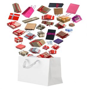 Sacs en papier kraft avec poignée pour le commerce de détail, emballage pour marchandises, boutique, cadeaux, plats à emporter – Sacs en papier durables et robustes avec poignée - Product Image 3