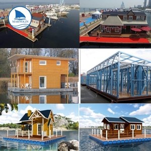 Maison de bateau <span class=keywords><strong>ponton</strong></span> flottant maison <span class=keywords><strong>bois</strong></span> flottant modulaire maison préfabriquée - Product Image 6