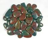 Heliotrope Stone Cab Lot Cabujón con parte posterior plana Piedra de sangre de alta calidad Piedra preciosa Cambio de color natural Piedra de sangre Forma de mezcla Corte ovalado - Product Image 2