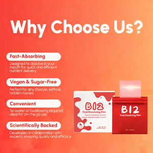 ויטה-האל ויטמין <span class=keywords><strong>B12</strong></span> רצועות סרט נוזליות מהירות המסתה לשימוש אוראלי למבוגרים - משפרות חסינות - Product Image 6
