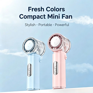 Original Pink <b>Portable</b> Macaron Handheld Usb <b>Fan</b> Foldable Clip Hand <b>Fan</b> Outdoor Promotional Hand <b>Fan</b> - Product Image 1