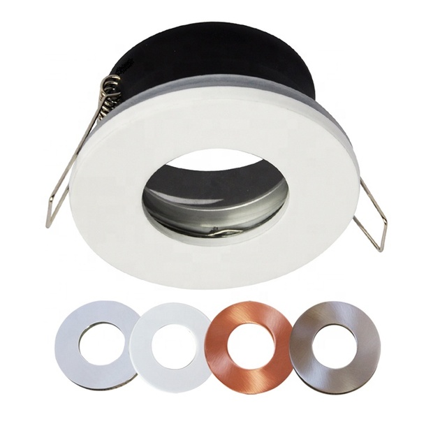 IP65 Waterproof Round Recessed LED Ceiling Light GU10 Socket Anti Moist Downlight for Bathroom Bedroom Indoor Lighting Fixture