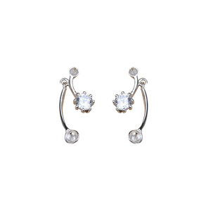 Hebilla para Pendientes de Plata S925 con Doble Cuentas, 16 mm, Perla de Mármol, Accesorios para Manualidades, Bandeja Vacía Semiterminada 4896, Chapada en Oro - Product Image 5