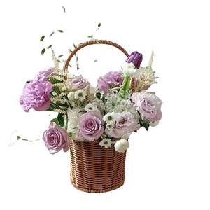 New Arrival giảm giá bán buôn tường lớn treo món quà trái cây Easter Egg <span class=keywords><strong>wicker</strong></span> giỏ với xử lý nhựa mây giỏ hoa - Product Image 3